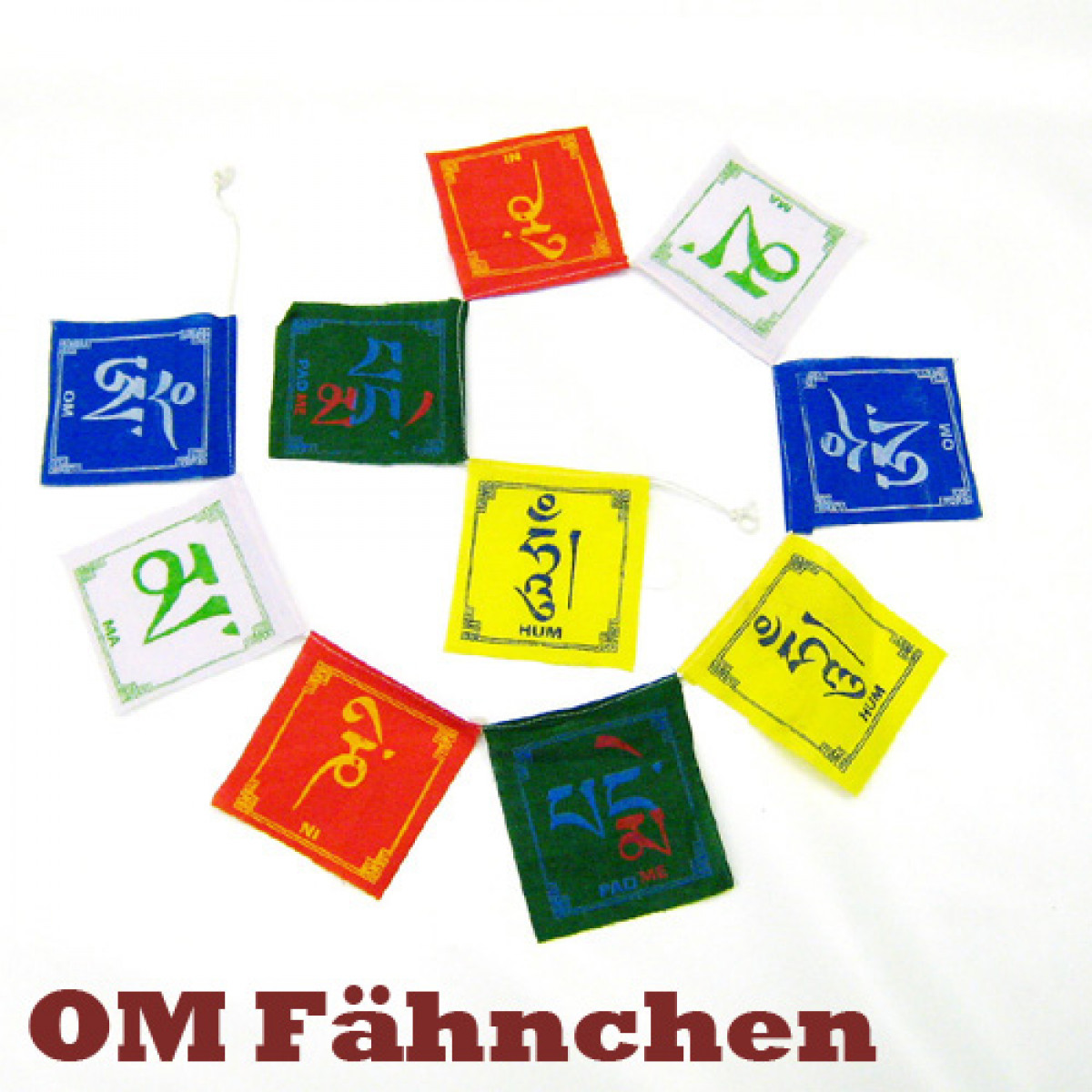 Gebetsfahnen OM-Fähnchen / 5er Pack