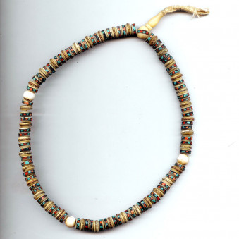 Prayer beads Yak-leg, inlaid, Tibet S / 2-Pack