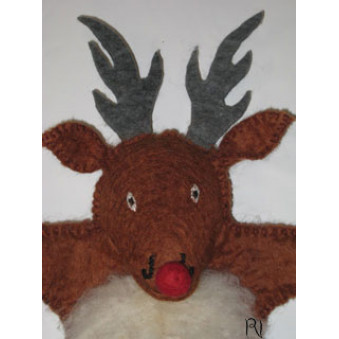 Hand puppets - felt moose, brown white