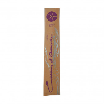 Encens d'Auroville Incense Sticks Summer Peach contain exquisite natural ingredients and essences, rolled by hand, Auroville India / 10-Pack