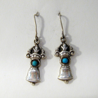 Earrings - Silver Earrings Vajra m. Bell jar