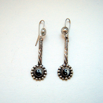 Earrings - Silver Yin Yang Waterball