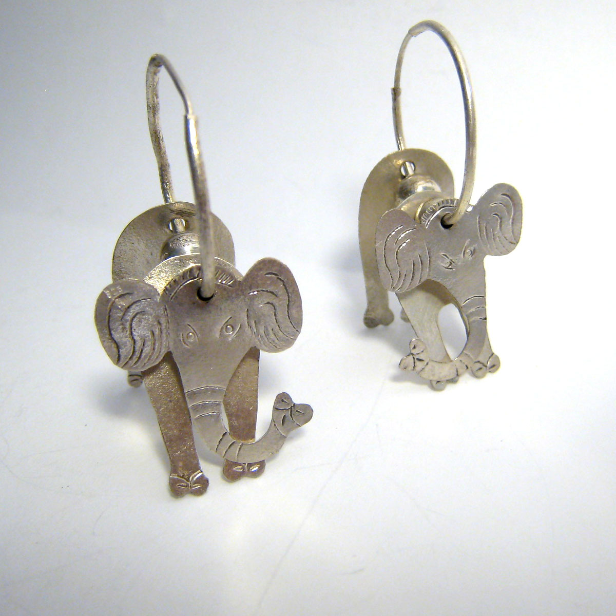 Earrings elephant from 4 parts