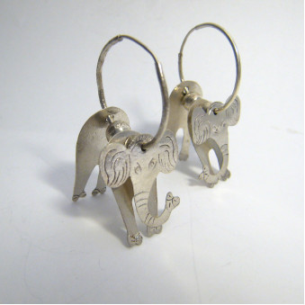 Earrings elephant from 4 parts