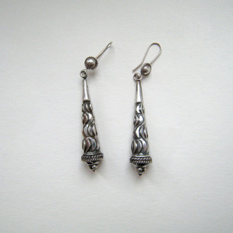 Earrings - silver cone waves S