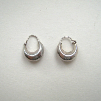 Earrings - Silver Creoles polished Indian S